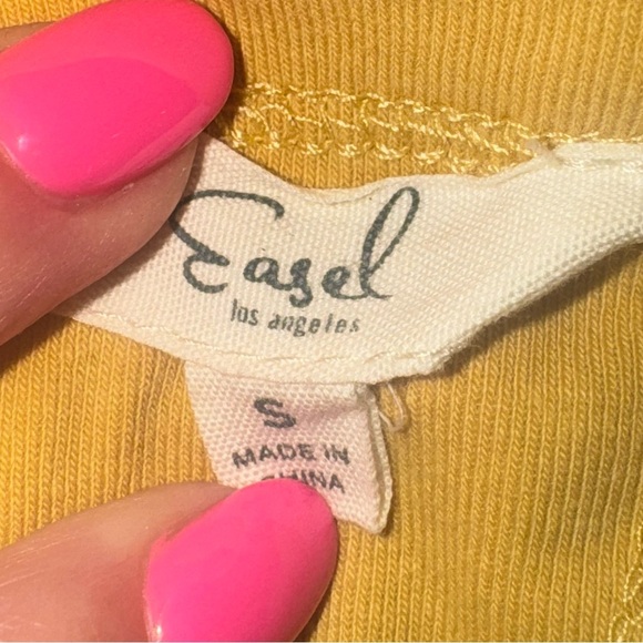 Easel Tasha Open back long sleeve top in Yellow tone S - Picture 8 of 10